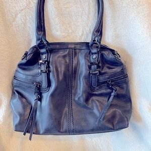 Dark Blue Zipper Handbag